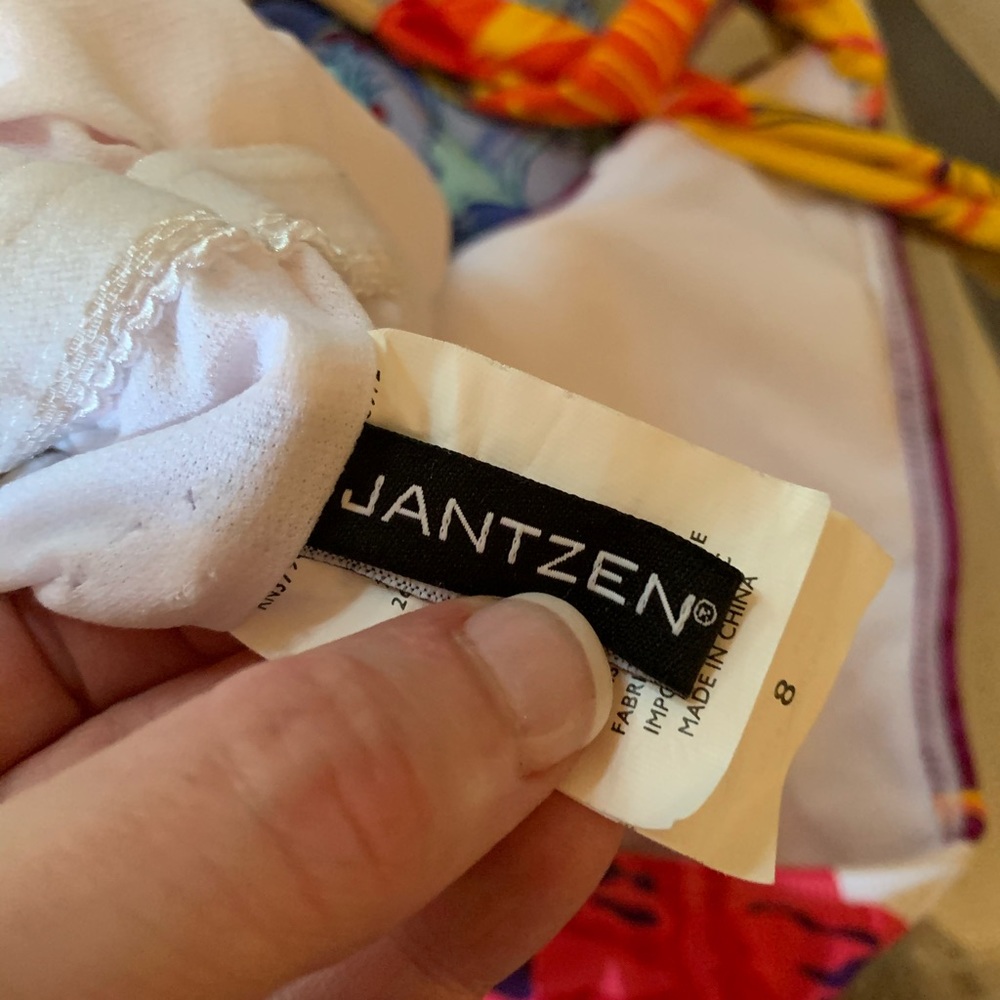 Jantzen Colorful Tropical Print Tankini Top Sz - Picture 5 of 7